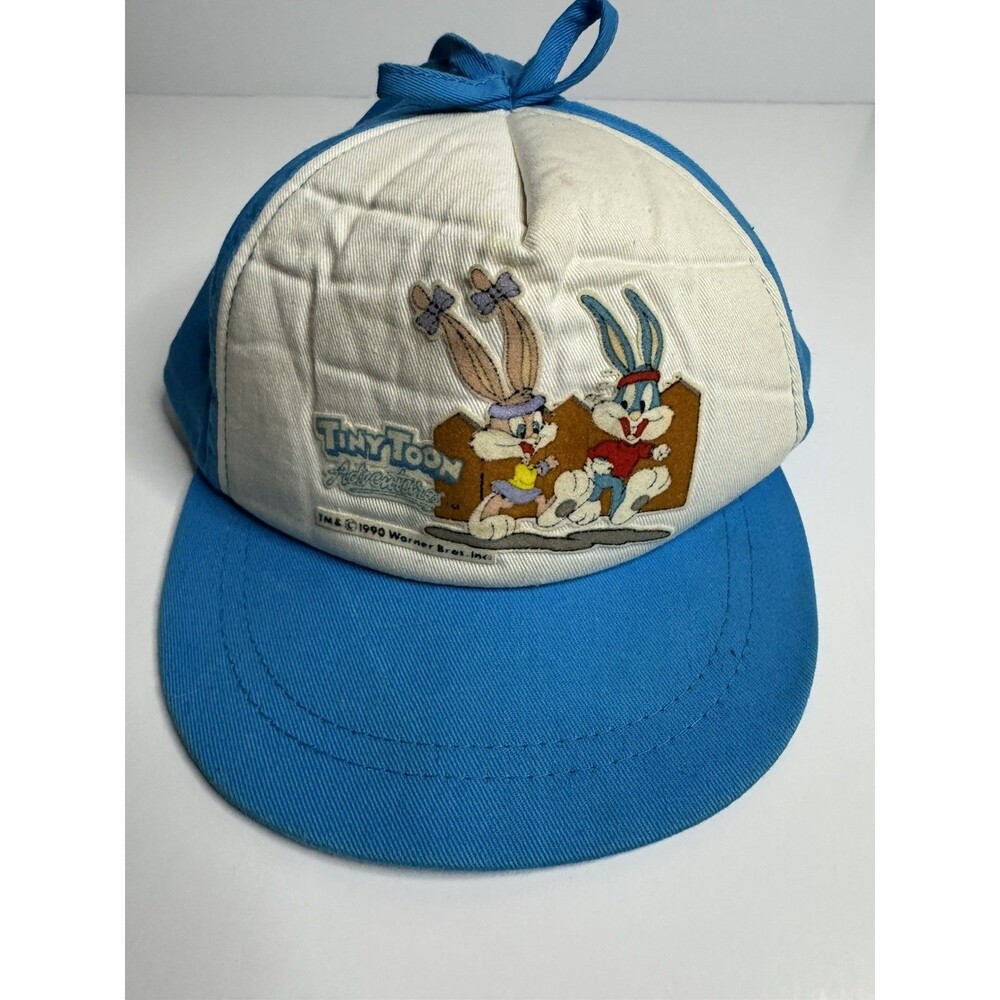 Vntg Kids 1990 Warner Bros. Tiny Toon Adventures stretch-fit painter's cap-  med